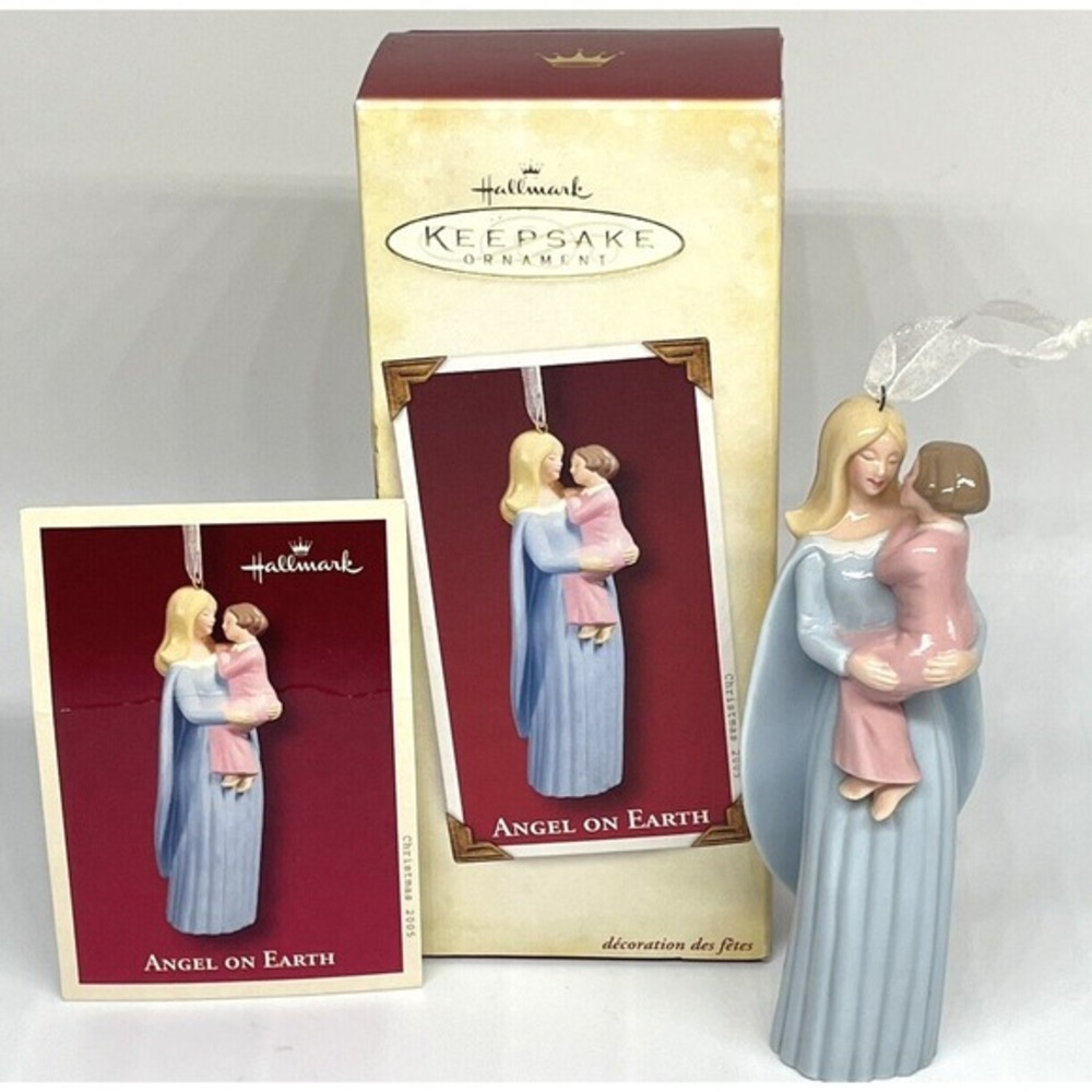 2005 Hallmark Keepsake Angelโ on Earth Porcelain Ornament QXG4372 Julie Forsyth